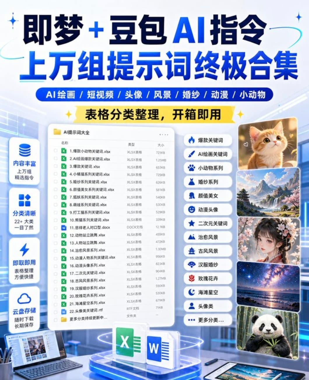 即梦+豆包AI指令，上万组提示词终极合集